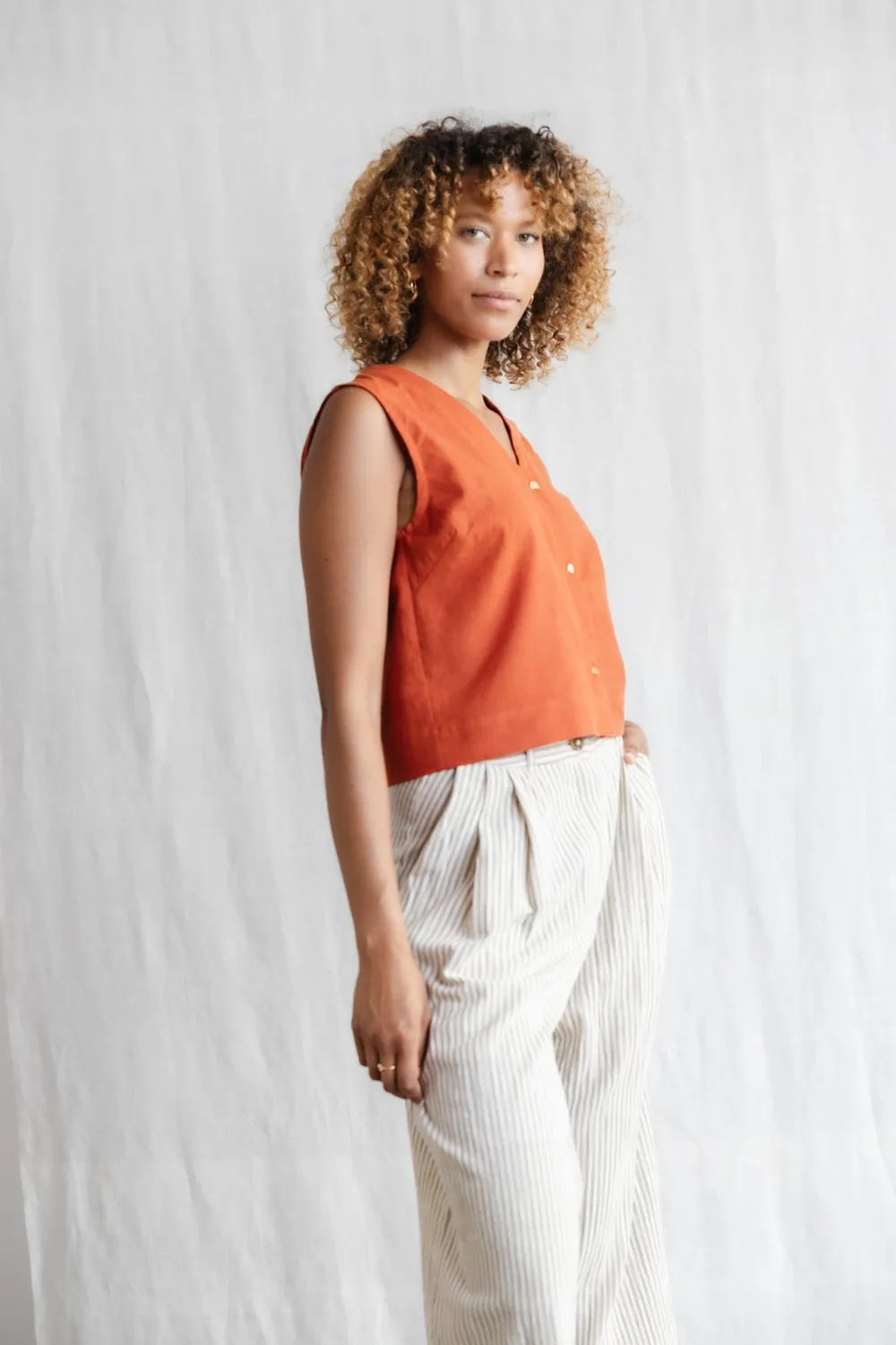 Jyoti Chatania top cotone terracotta bio