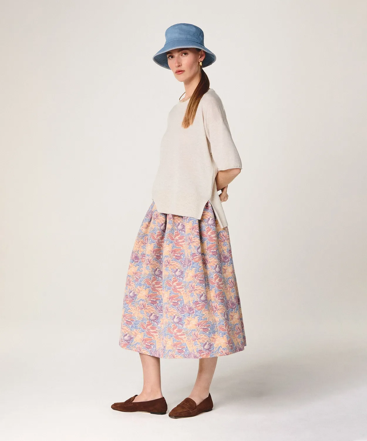 Rodier Gonna Jacquard Svasata Multicolore Metà Polpaccio