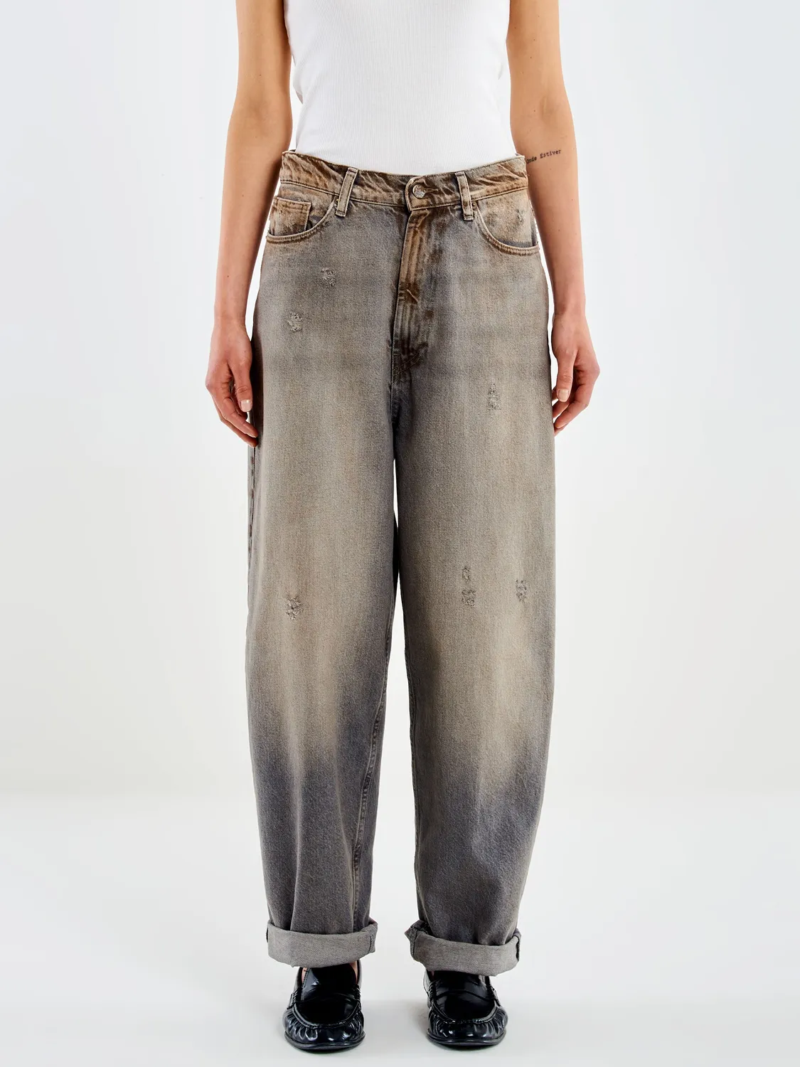 Vicolo Jeans Laila relaxed grigio ruggine sporco 100% cotone
