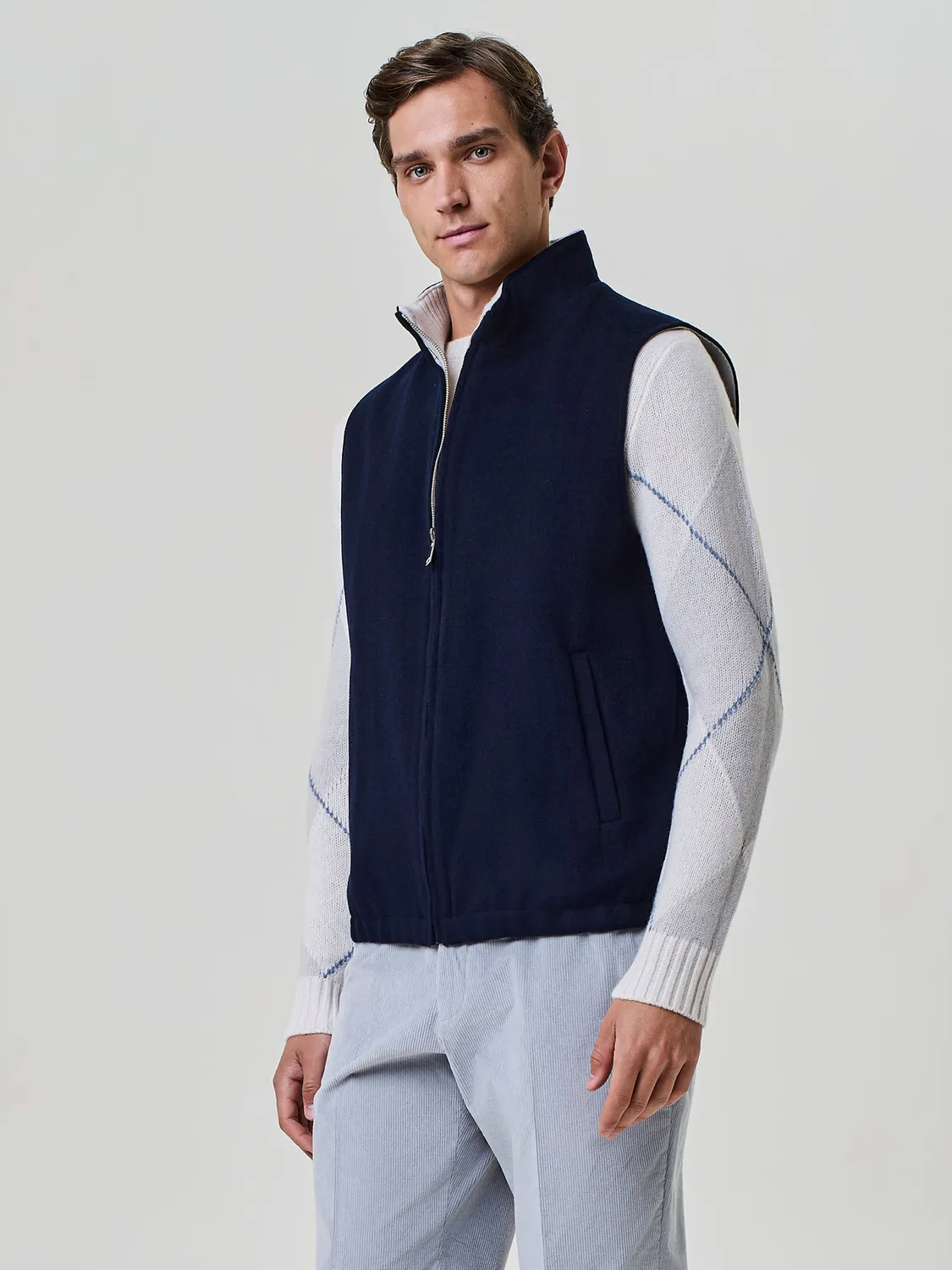 Paul Taylor Smanicato Reversibile Velour Lana Blu