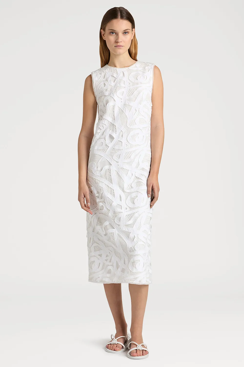 Ports 1961 Weaving Lace abito bianco pizzo estivo
