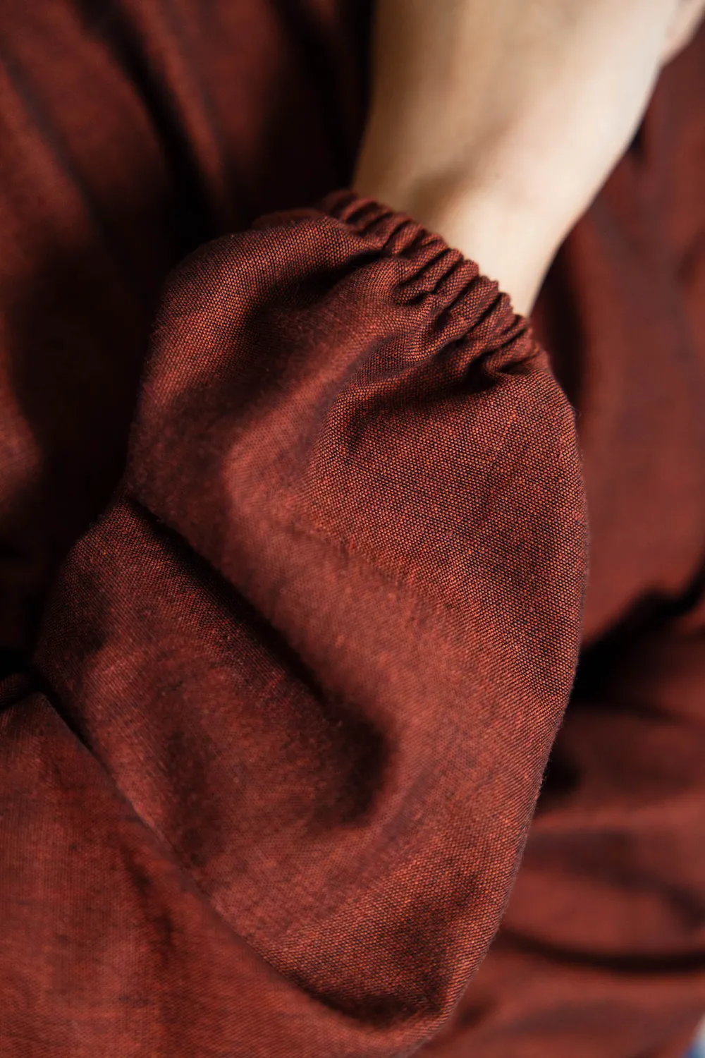 Jyoti Fair Works Chaand rum-raisin blusa cotone