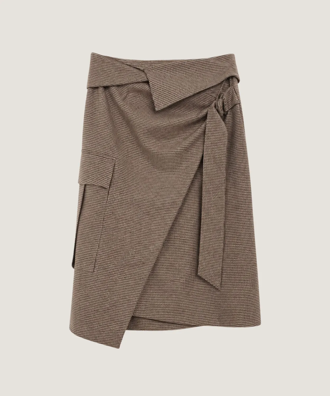 Rodier gonna portafoglio asimmetrica marrone midi