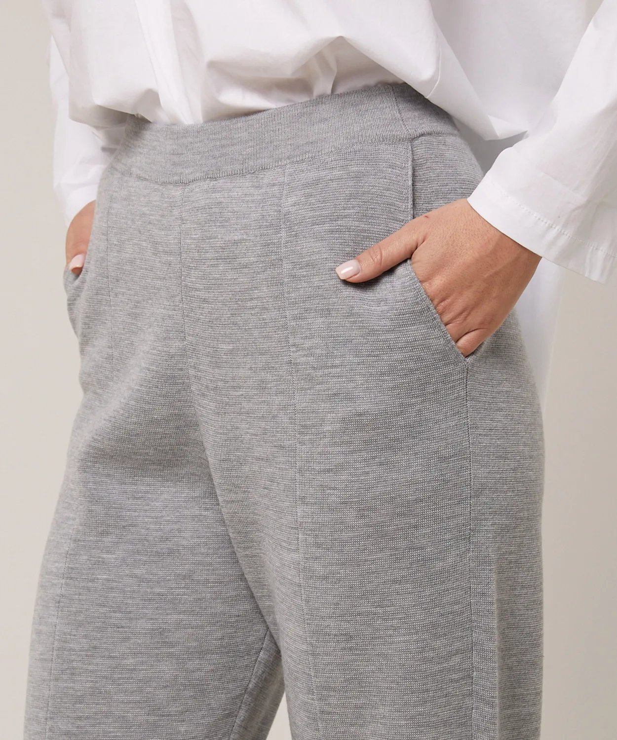 Rodier Pantaloni Lana Milano Grigio Chiaro Dritti
