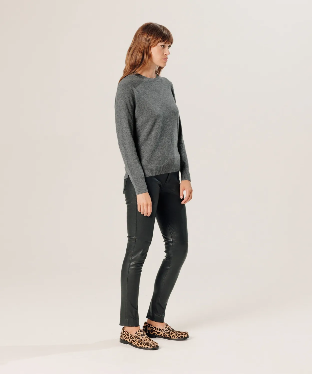 Rodier Maglione Girocollo Donna Cashmere Grigio Medio