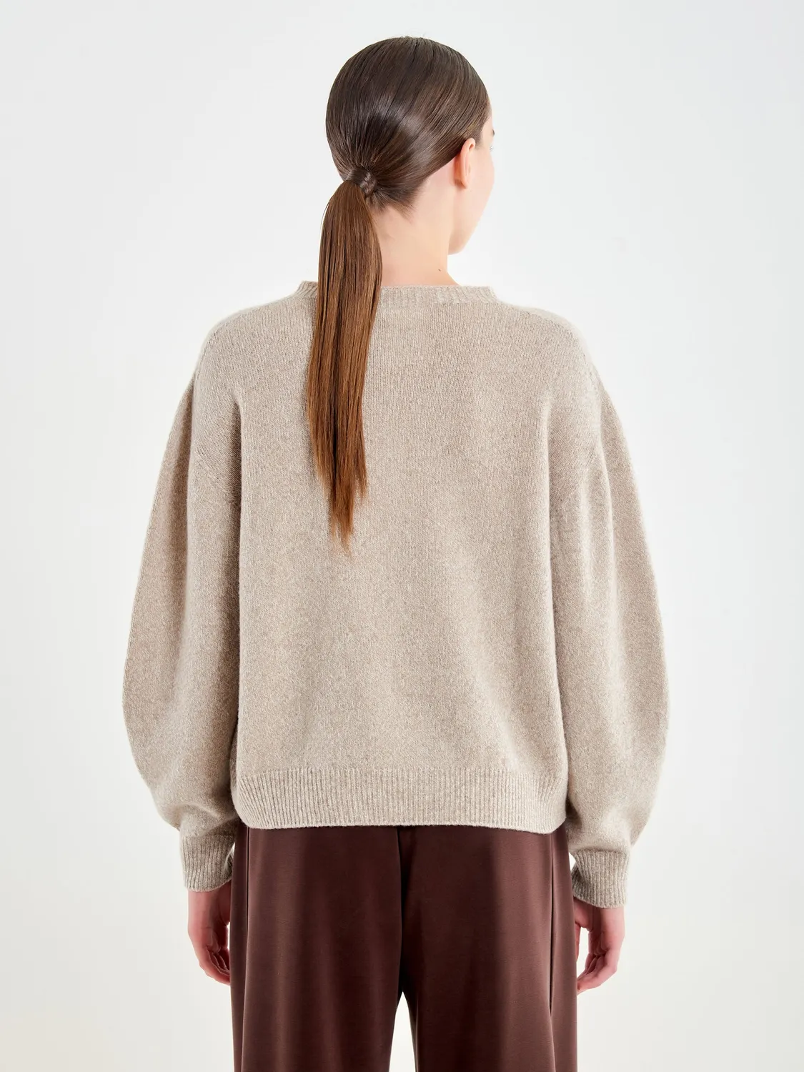 VICOLO Pull Girocollo Manica Ampia pull beige taglia unica lana