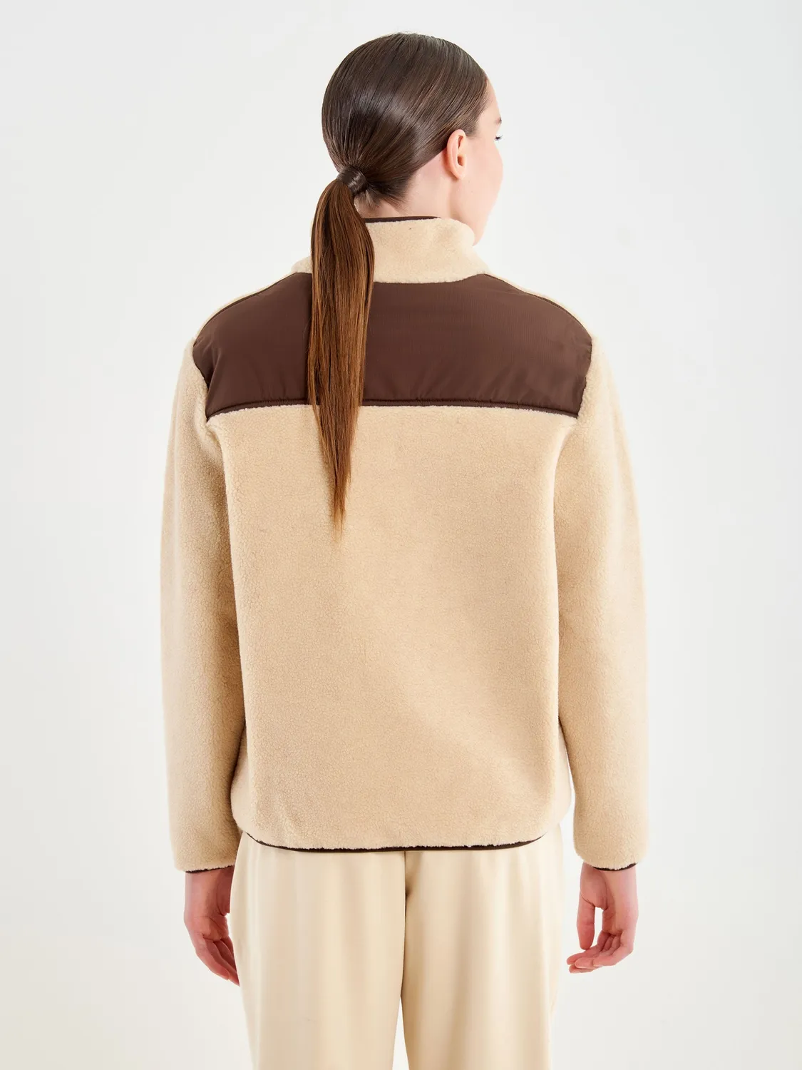 Vicolo Felpa in Teddy Collo Camionneur Beige