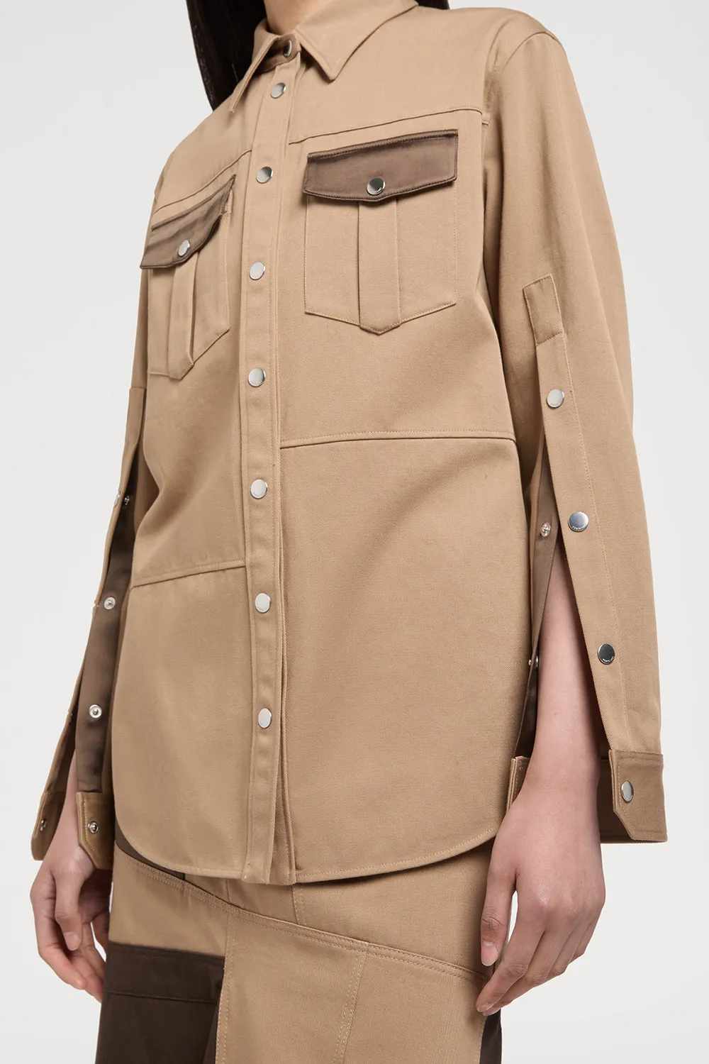 PORTS PW325HLS10 camicia cargo camel tasche