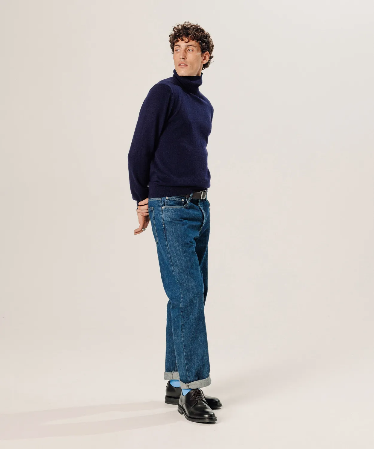 Rodier Maglione dolcevita cashmere maglione blu navy XXL