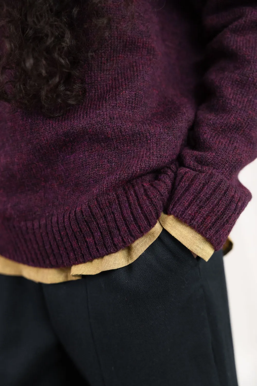 Jyoti Saposoa maglione alpaca donna blackberry