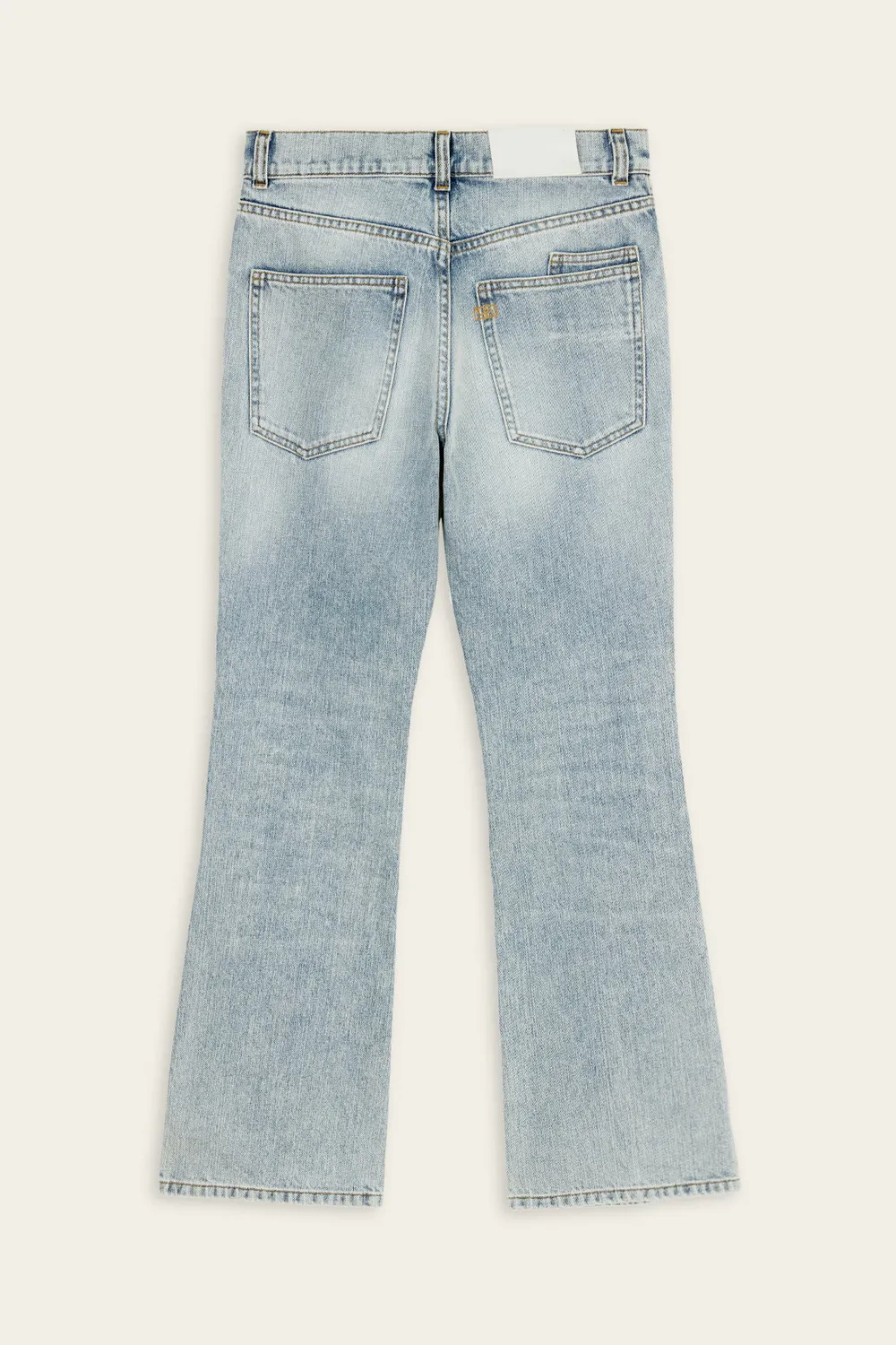 PORTS Washed Denim Flare jeans indaco zampa cropped