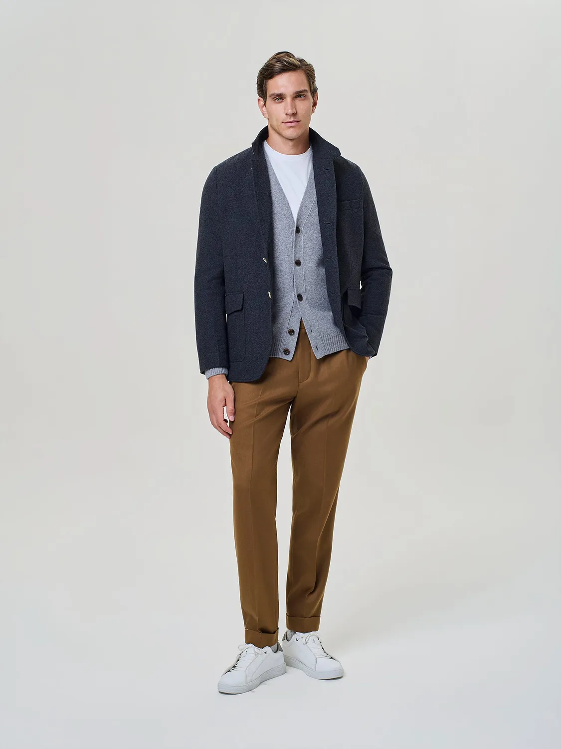Paul Taylor Pantalone Sartoriale Flanella Rust Misto Lana