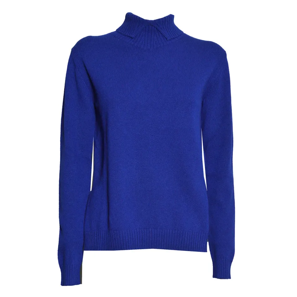 Jil Sander J02GP0271J14870419 cardigan dolcevita blu