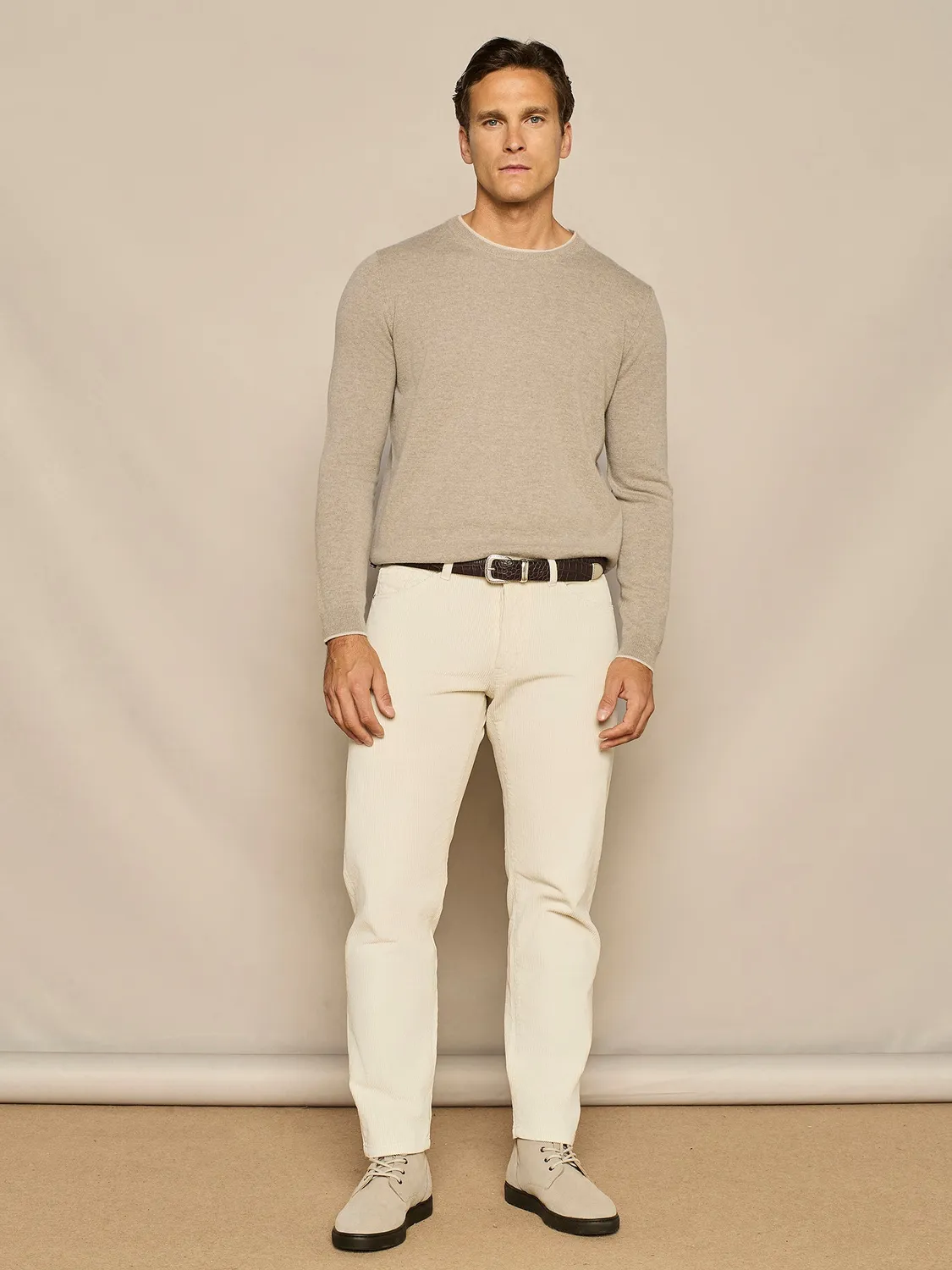 Paul Taylor Maglia Girocollo Misto Cashmere Taupe