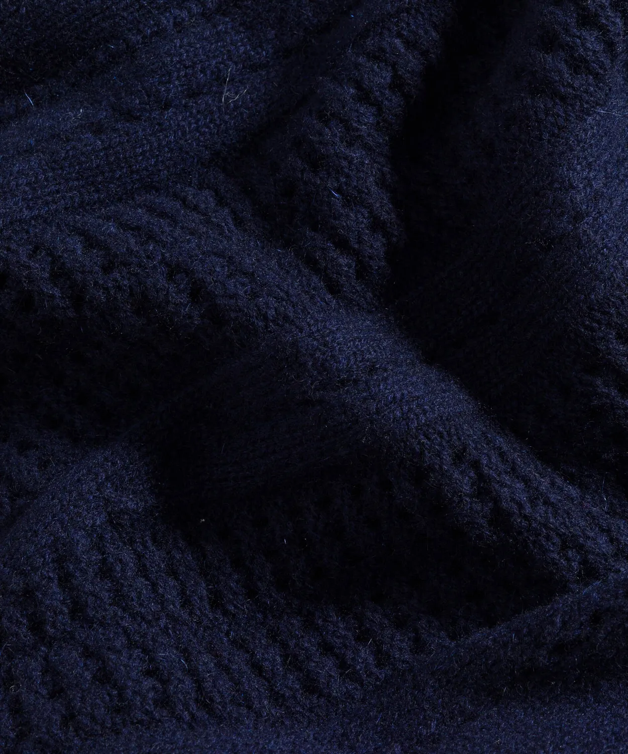 Rodier cardigan cashmere traforato scollo V blu navy