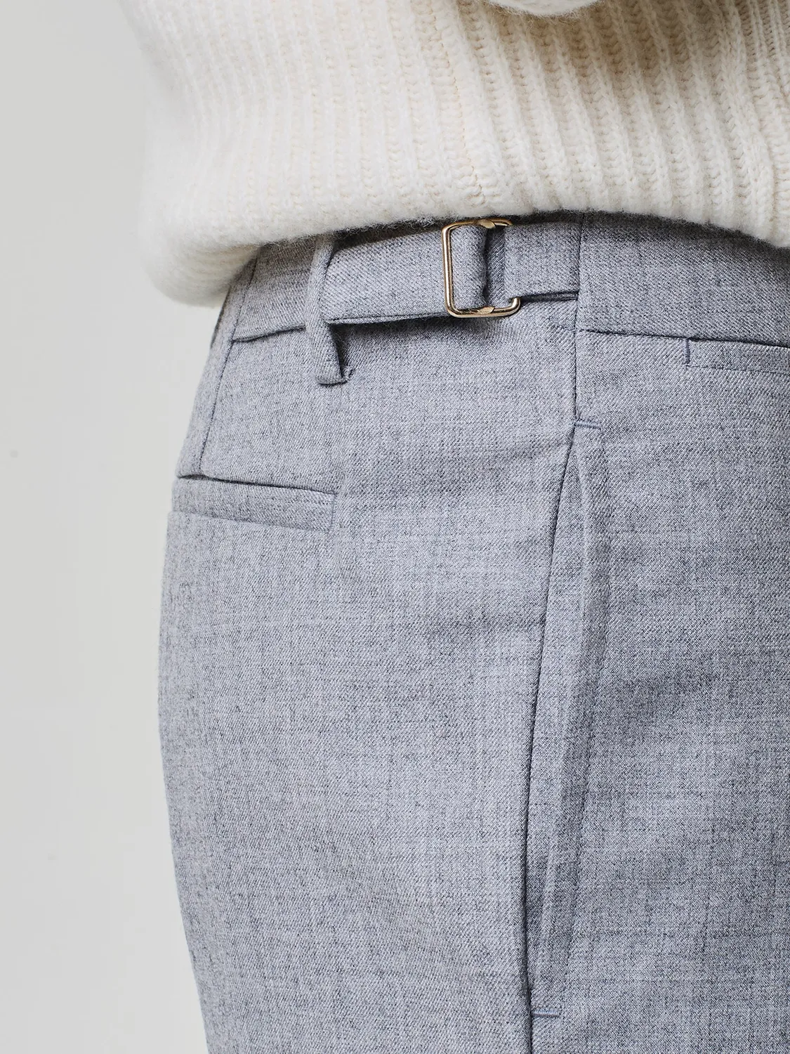 Paul Taylor pantalone flanella misto lana grigio chiaro