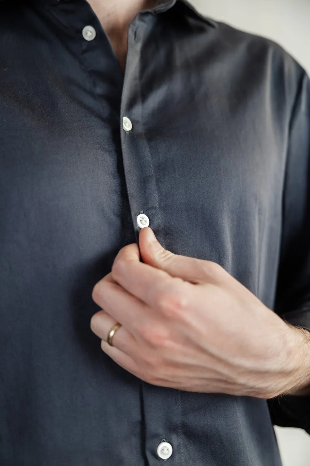 Jyoti Himat camicia cotone uomo grigio scuro
