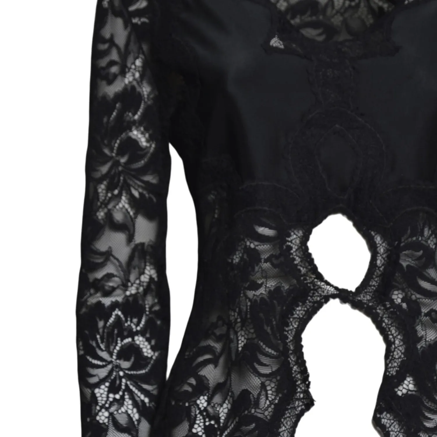 Rabanne 26PJTO173PA0170 maglia pizzo nero donna