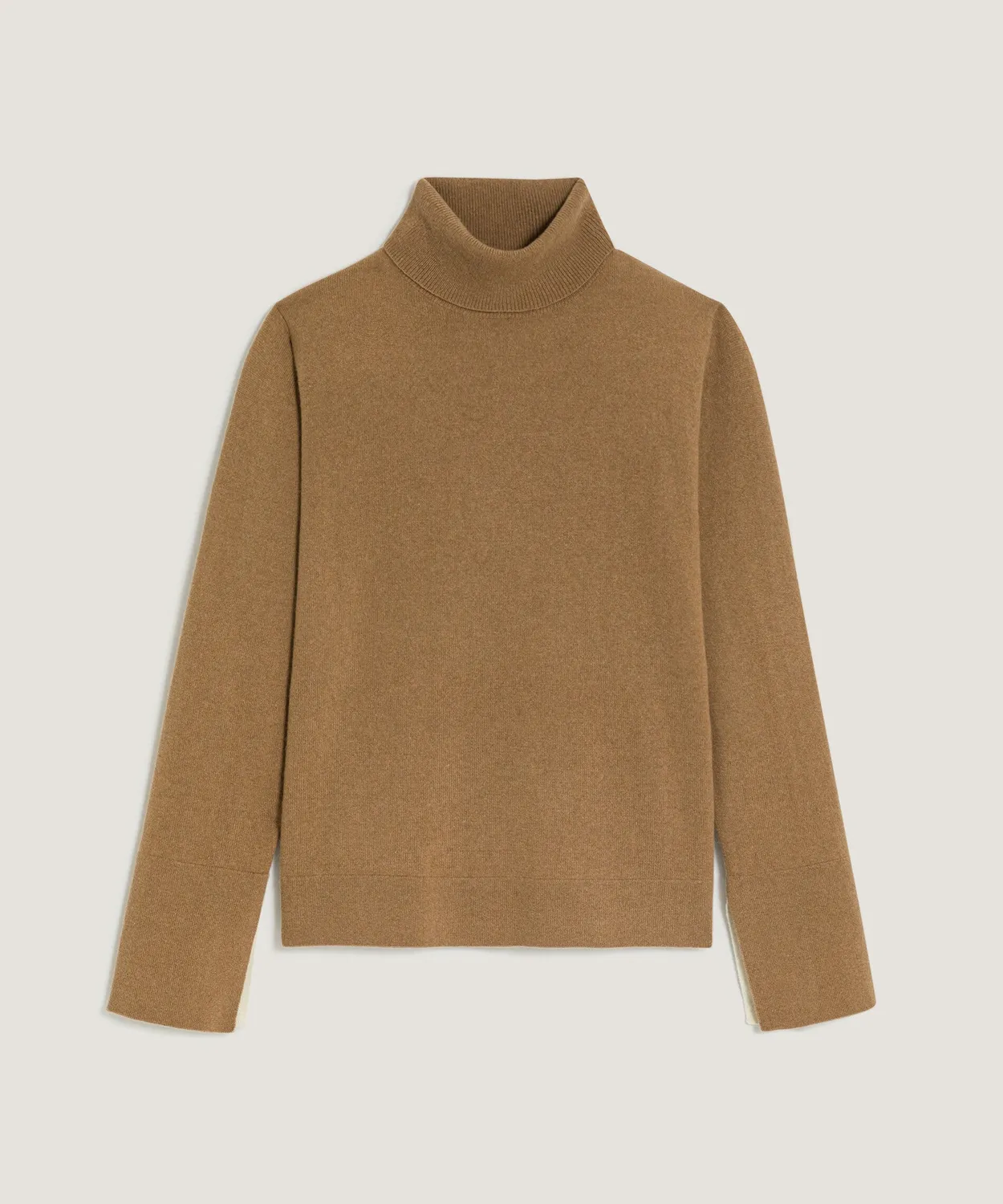 Rodier maglione dolcevita cashmere cammello dritto