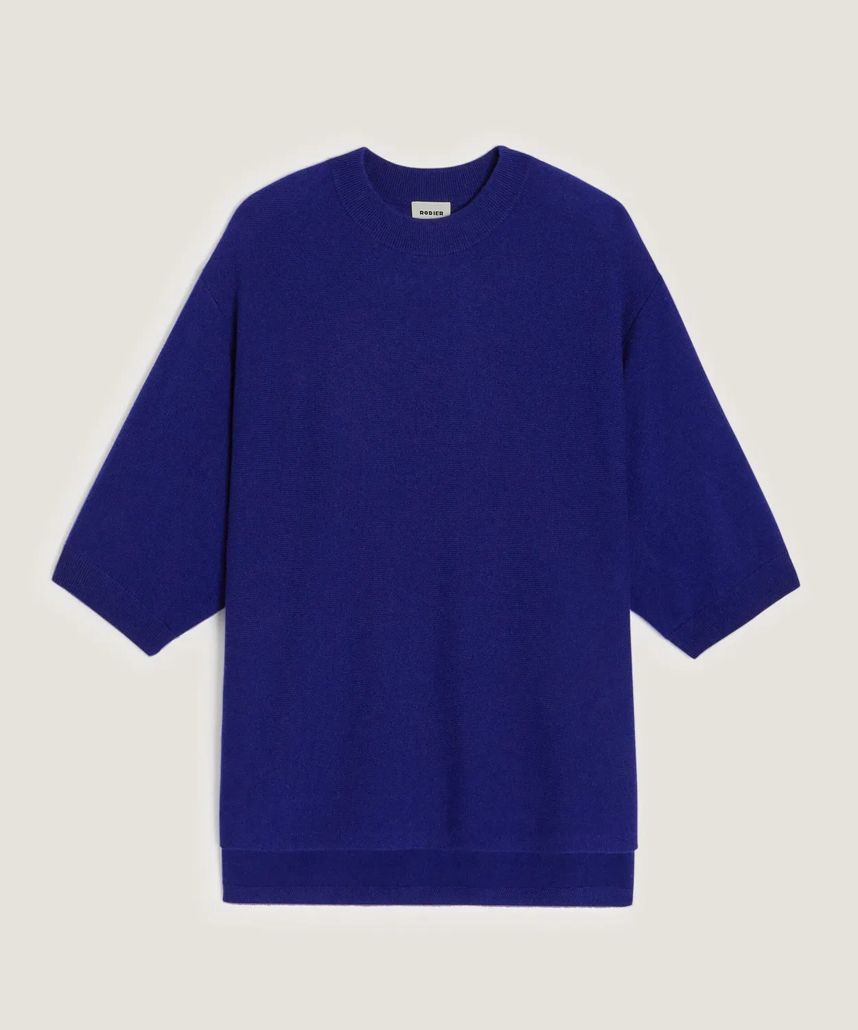 Rodier Poncho cashmere maniche 3/4 blu oltremare