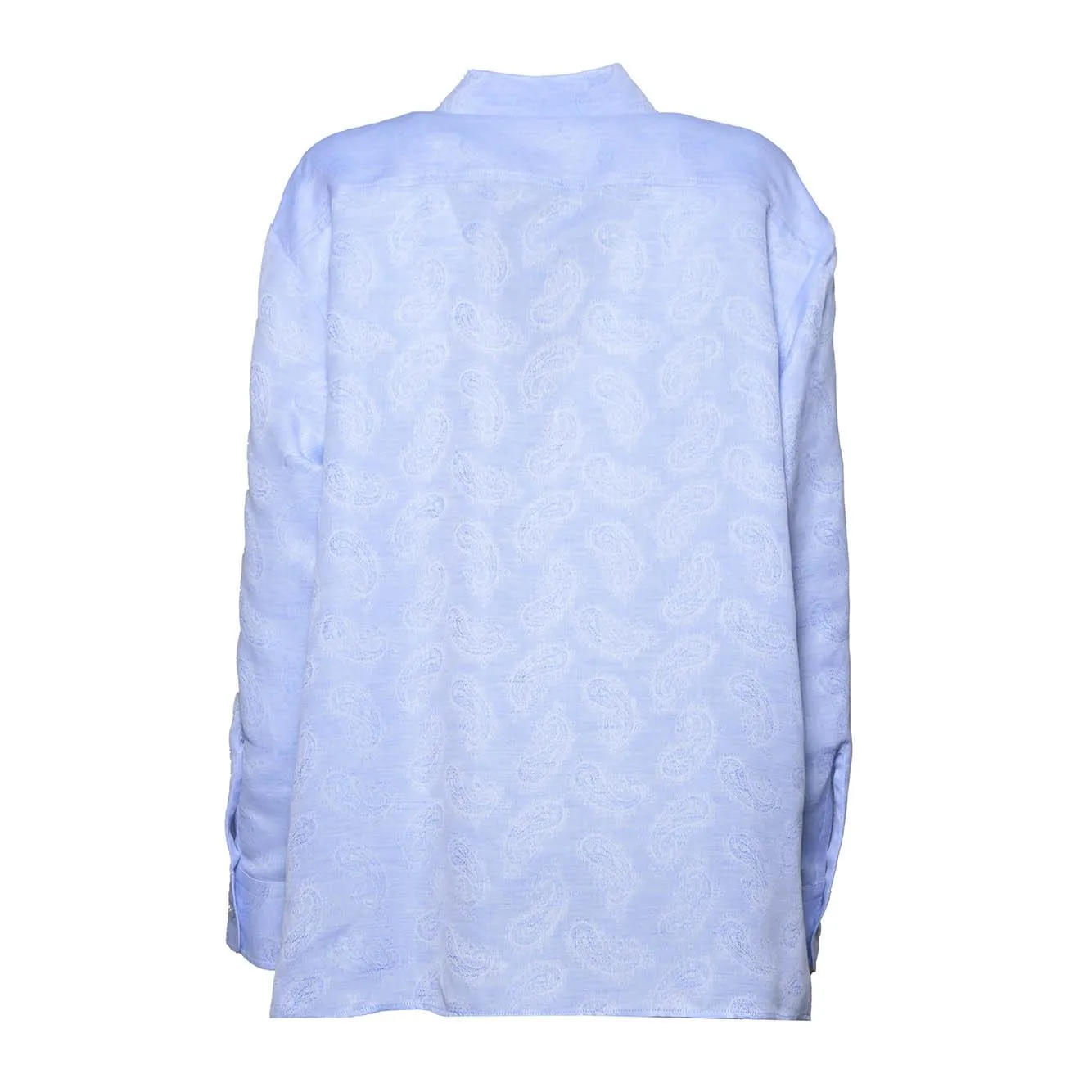 Etro WRIA008299TJEJ1 camicia azzurra 42 lino cotone