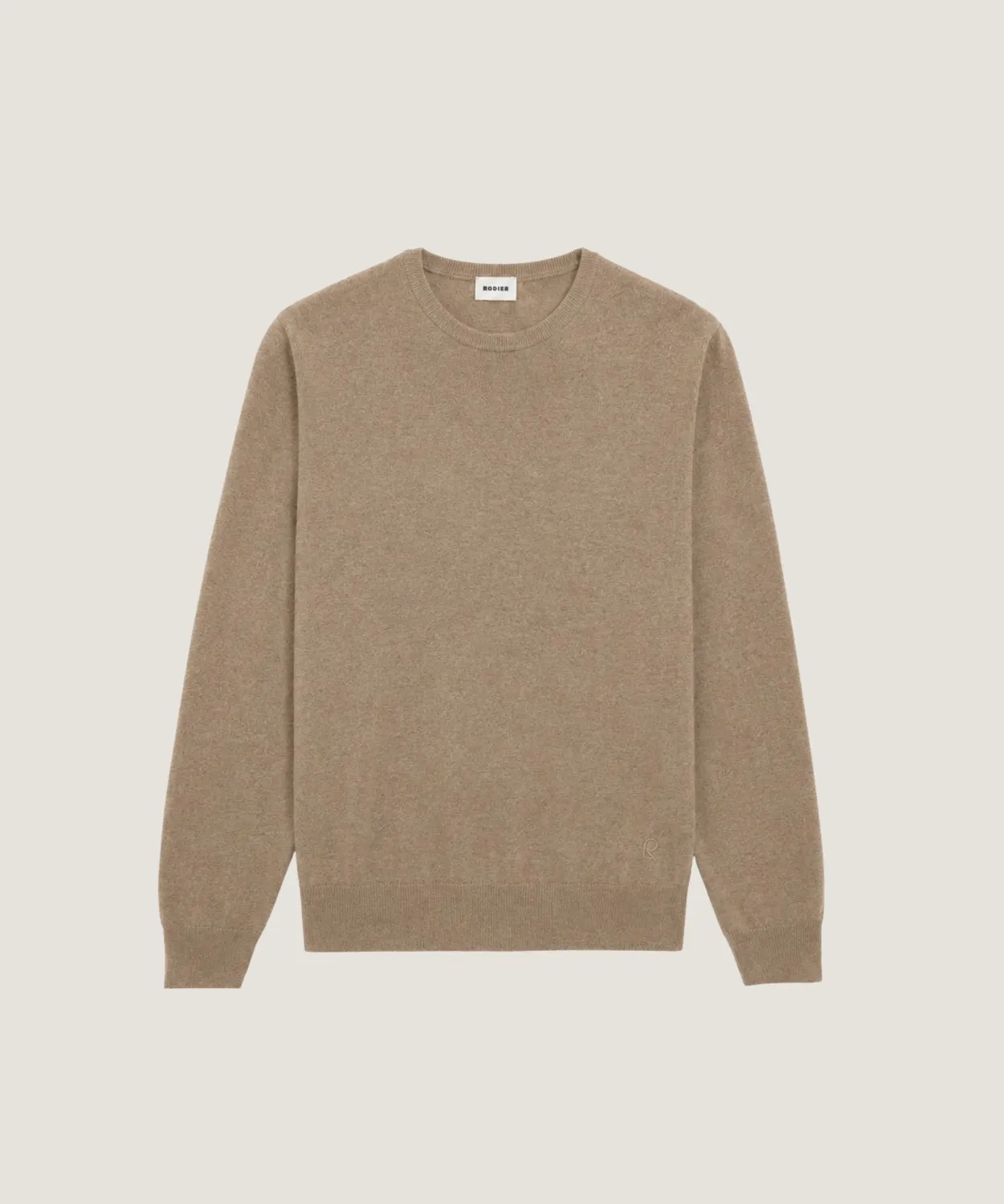 Rodier Maglione girocollo lana merino cammello uomo