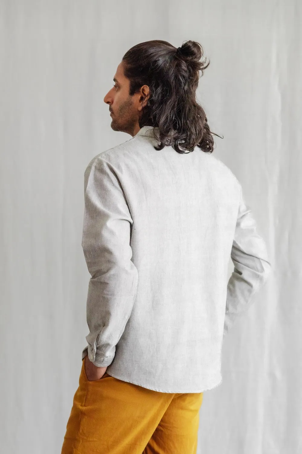 Jyoti Tanu tunica donna cotone grigio chiaro