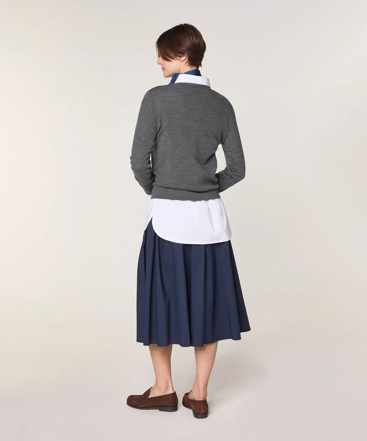 Rodier Maglione Girocollo Lana Merino Grigio Scuro 38