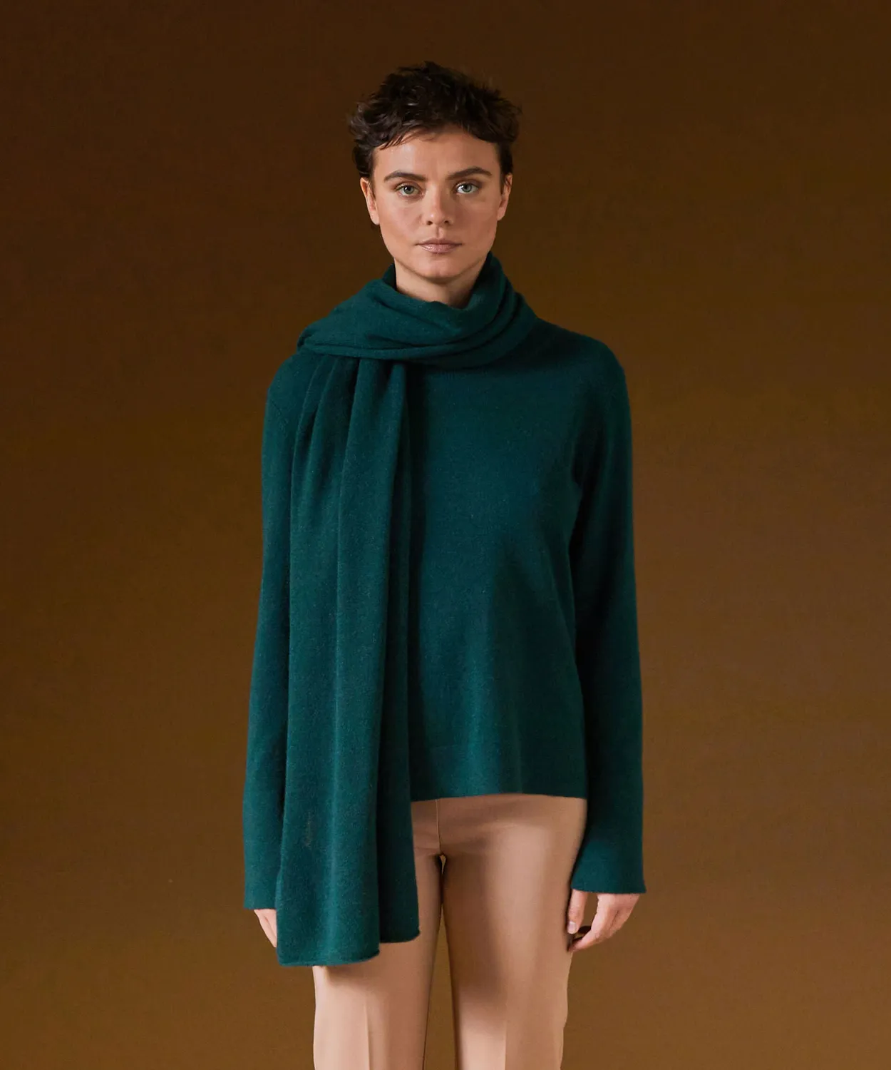 Rodier maglione girocollo cashmere verde anatra