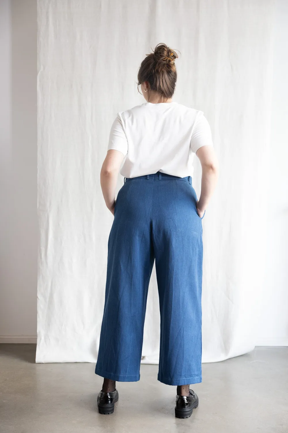 Jyoti Awasi culotte denim cotone vita media