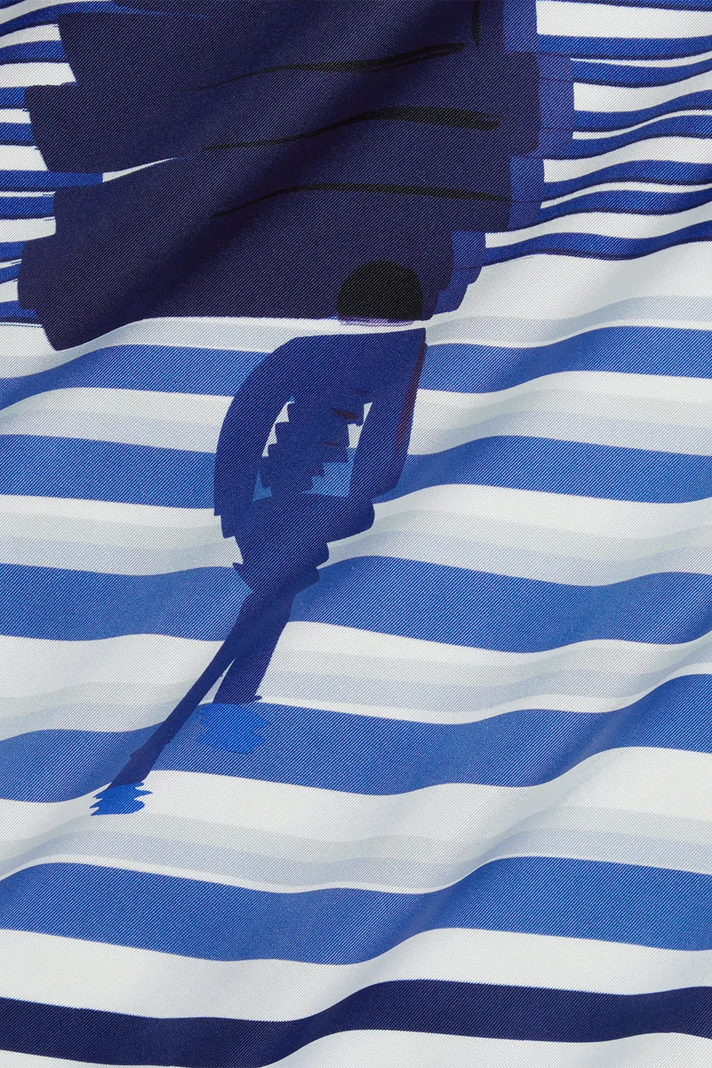 PORTS 1961 foulard seta blu Shanghai Print quadrato
