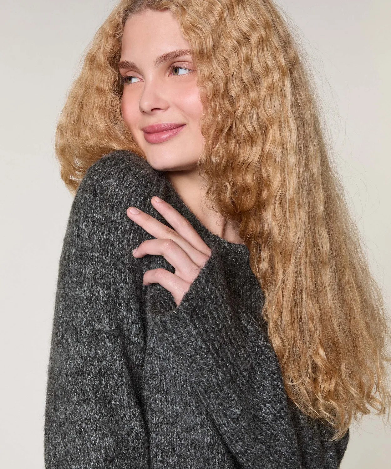 Rodier Maglione Girocollo Erica Grigio Screziato