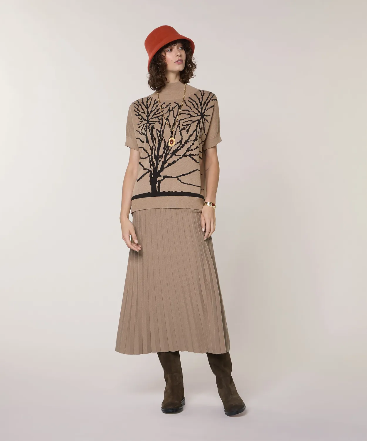 Rodier Maglione Jacquard Collo Alto Moka S-XL