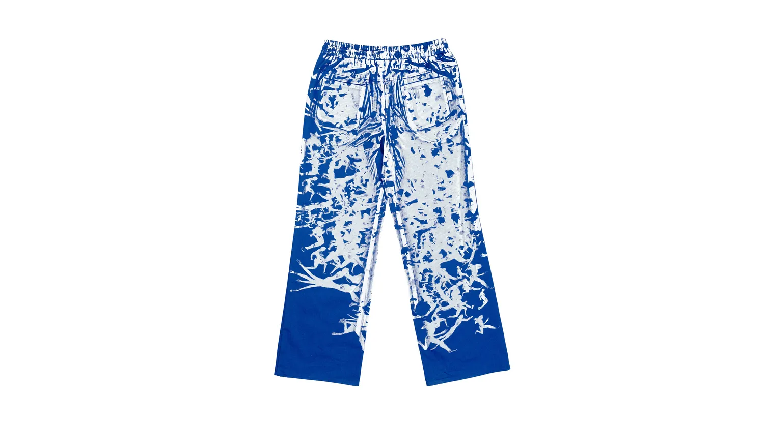 Marcello Pipitone Baby Blue pantaloni cotone azzurri stampa