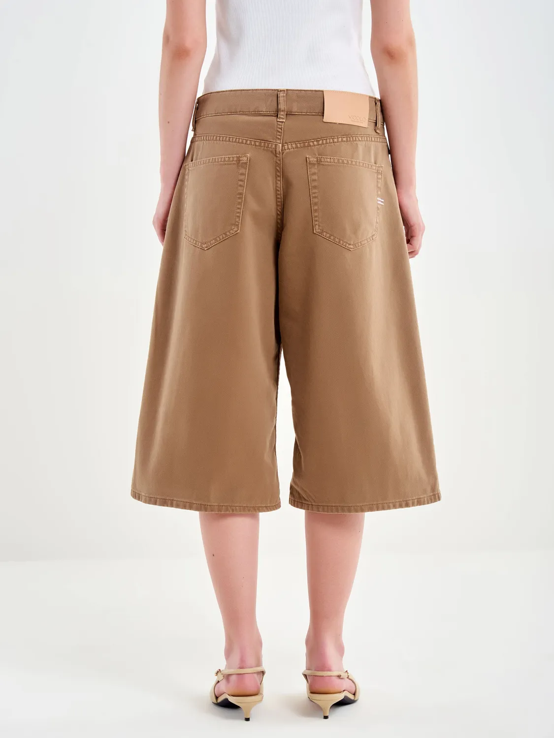Vicolo Bermuda in Jeans Tabacco Taglia S Cotone