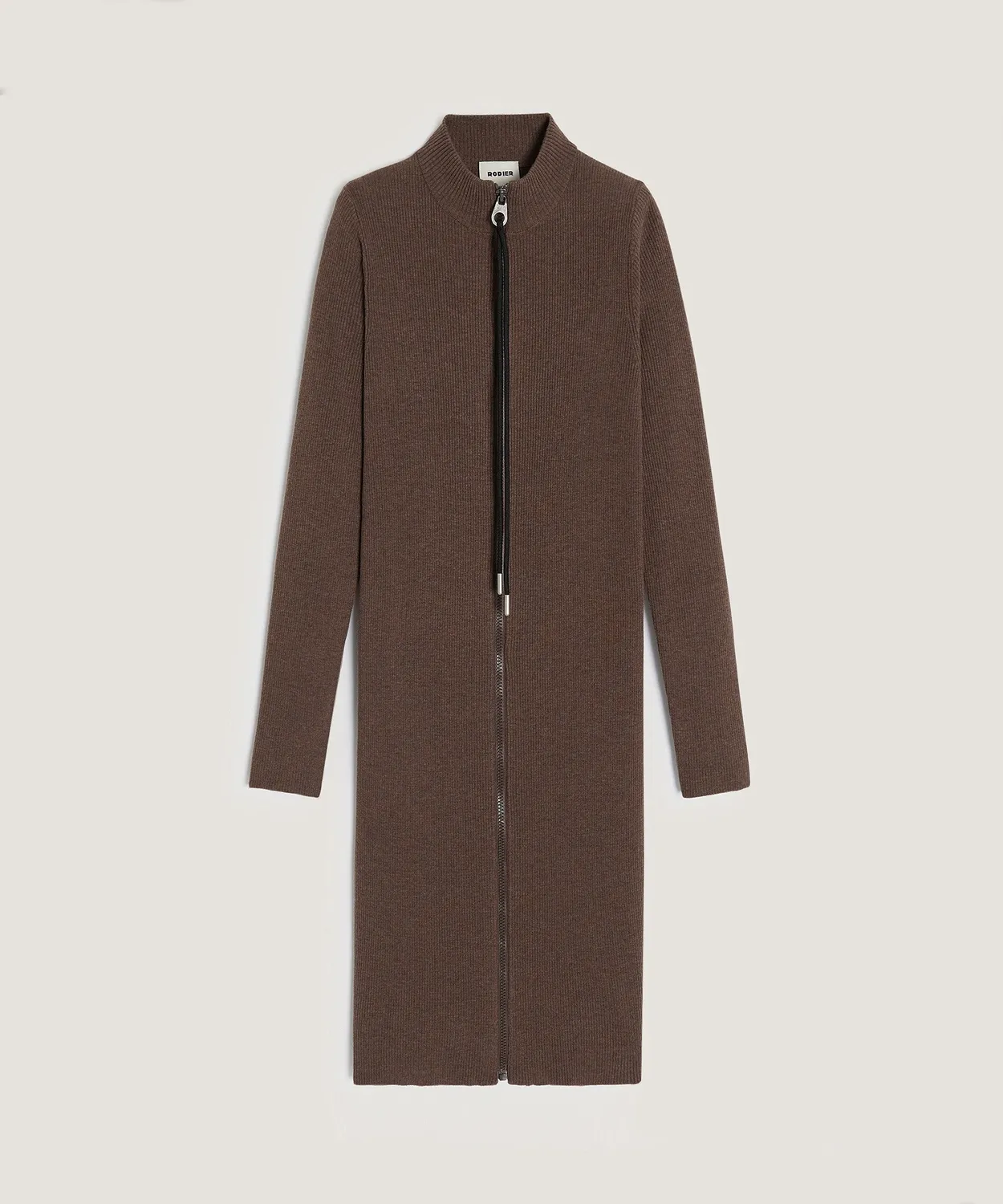 Rodier Abito maglia midi Havana Brown a coste