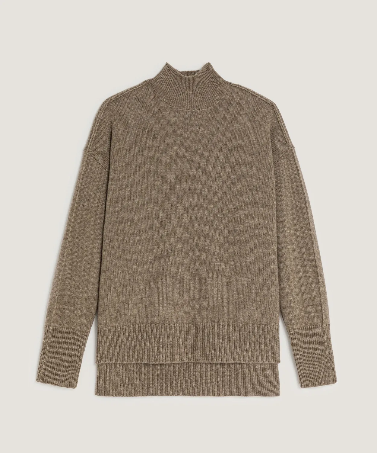 Rodier maglione cashmere collo alto beige oversize donna