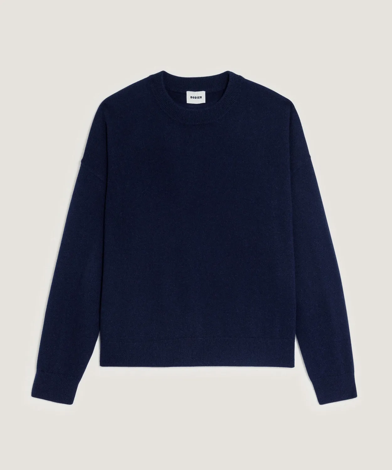 Rodier Maglione ampio cashmere blu navy girocollo