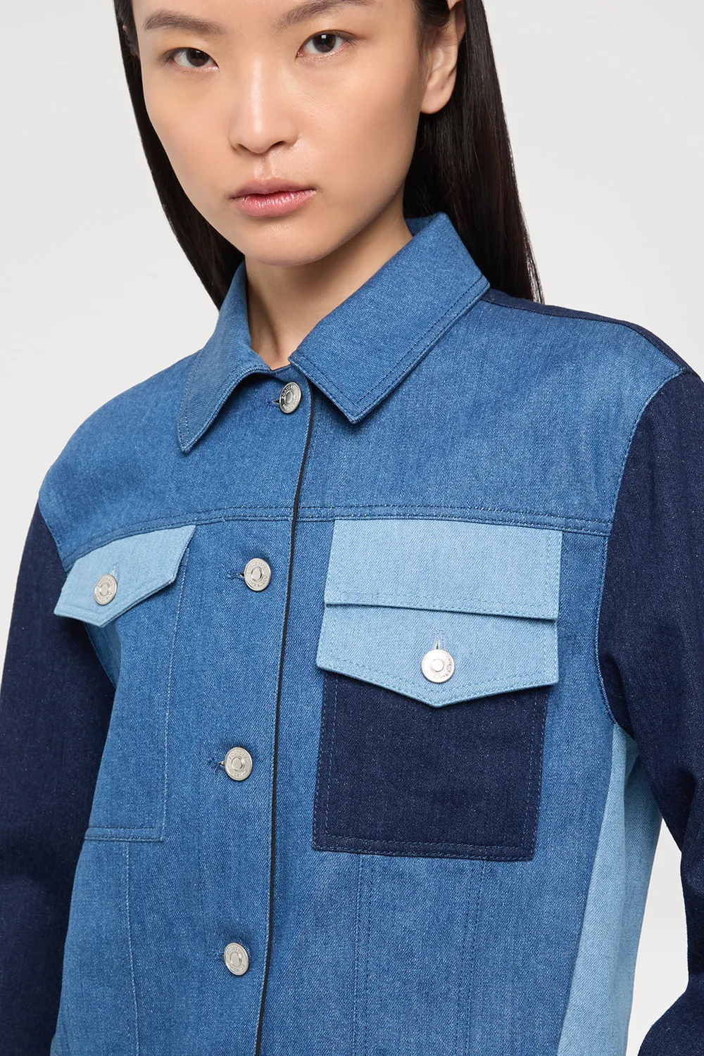Ports 1961 Giacca Denim Tricolore blu mix