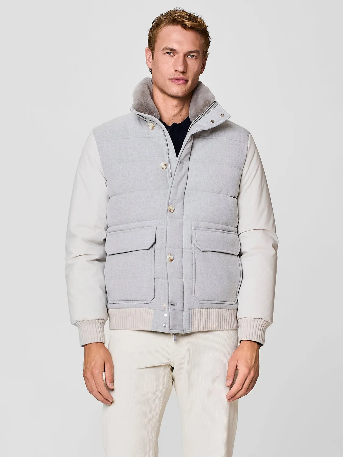 Paul Taylor Piumino Flanella Nylon Grigio Chiaro