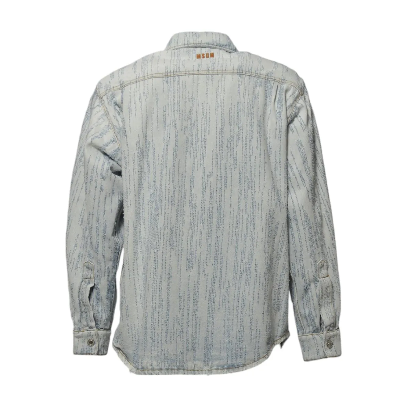 MSGM 3840ME231257085 camicia denim azzurro rilievo 43 44