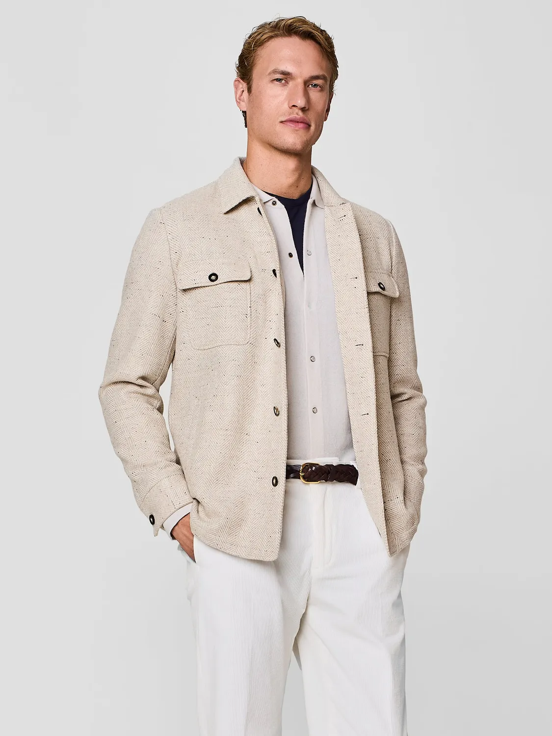 Paul Taylor Overshirt Lana Spina Beige Camicia