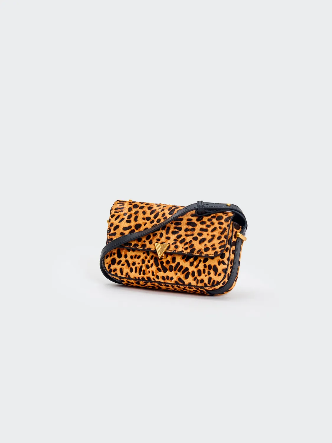 Vicolo V-Lock borsa tracolla leopardata pelle