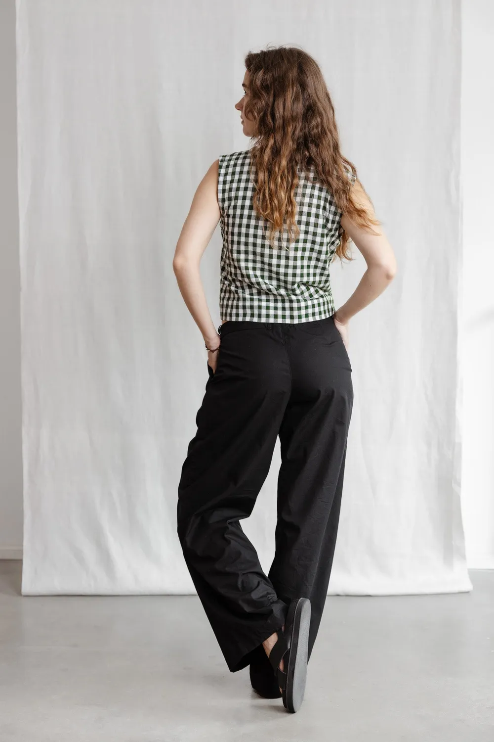 Jyoti Meghana Black pantaloni cotone neri 34