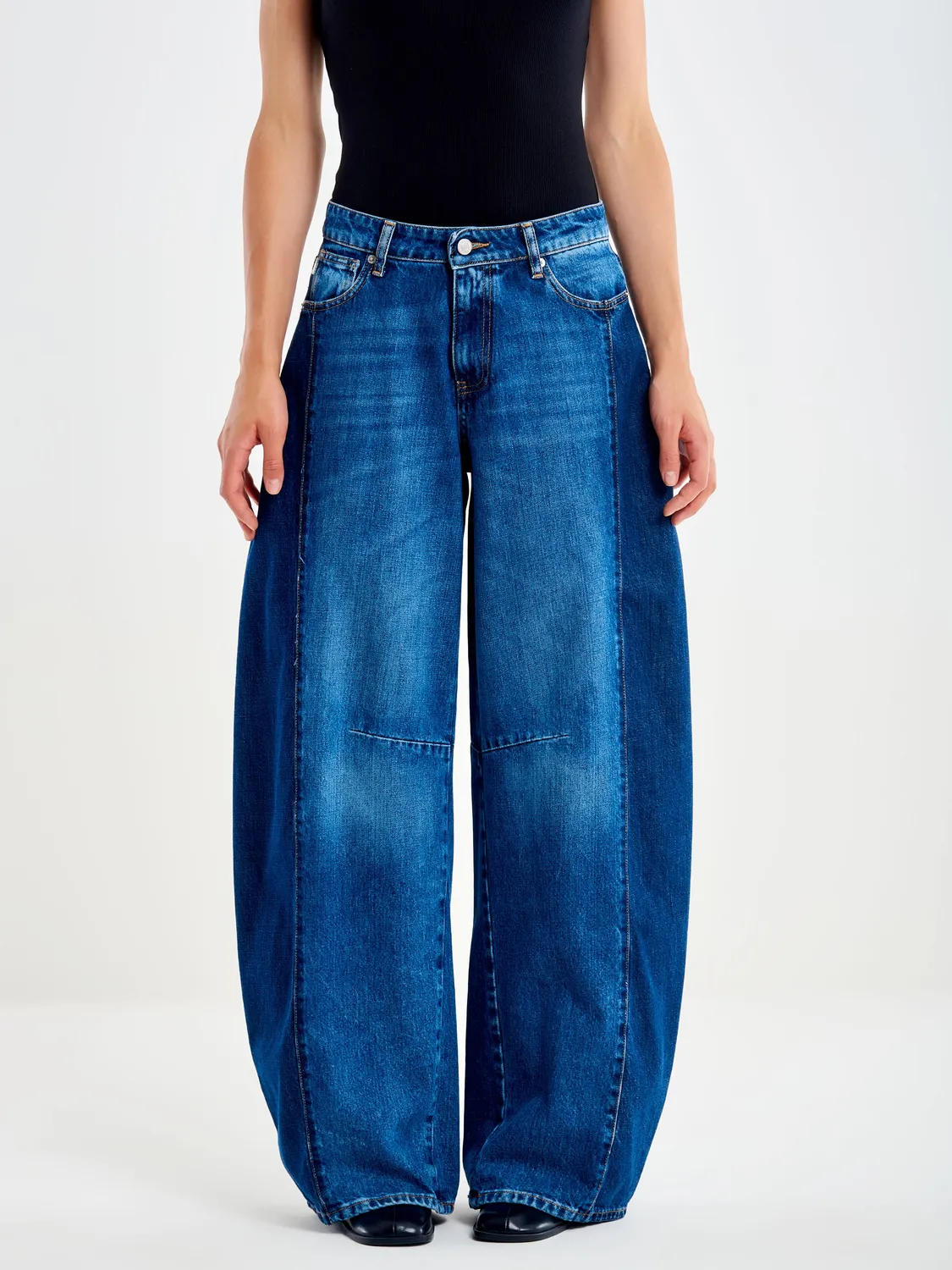 Vicolo Maite Barrel jeans denim bicolore blu