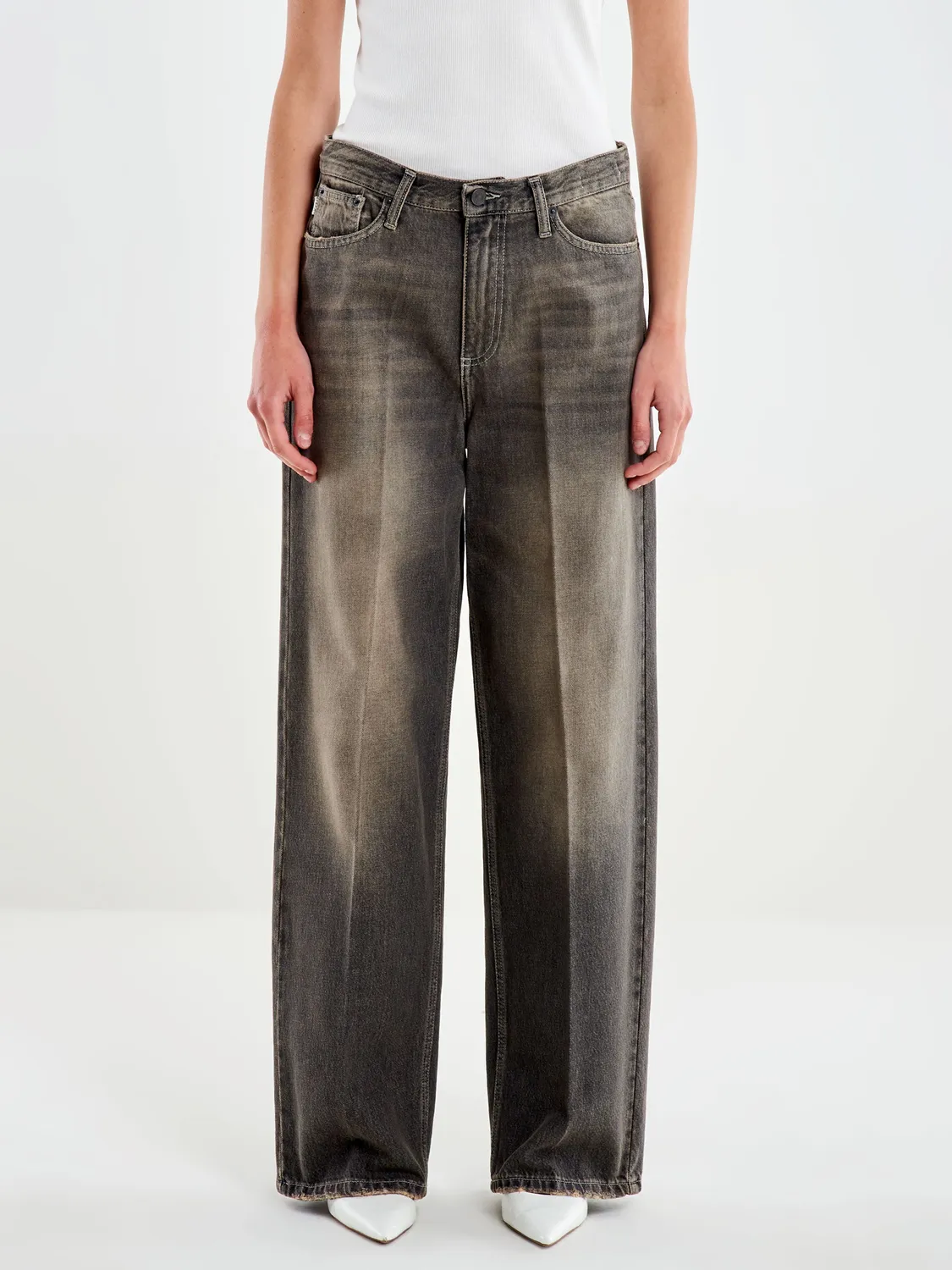 Vicolo Jeans Xenobia Wide Leg jeans nero vintage