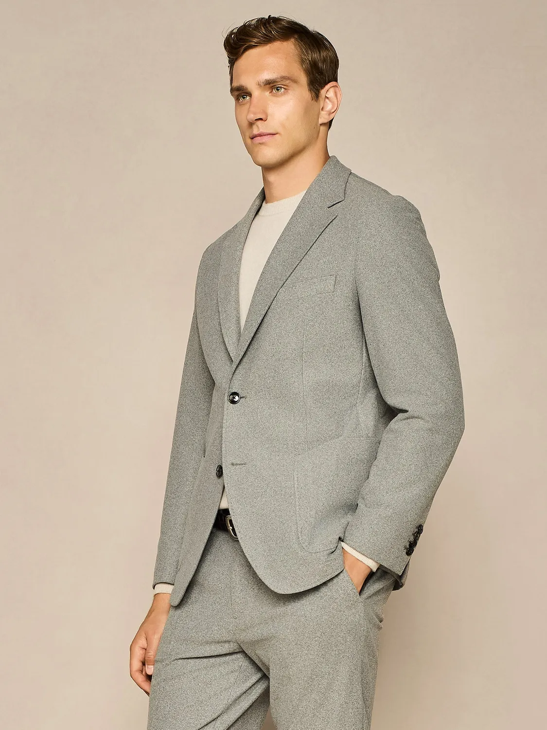 Paul Taylor giacca jersey brushed grigio chiaro