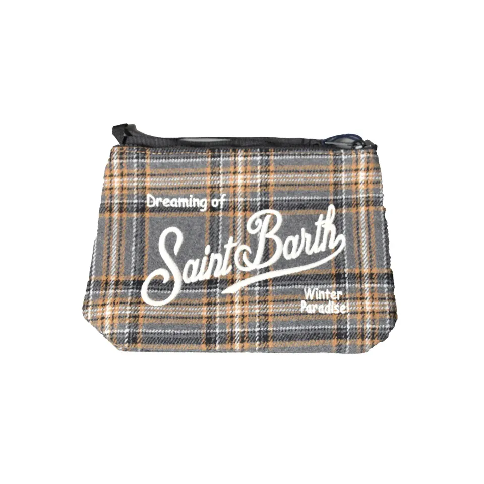 Saint Barth Aline ALI0022 pochette grigia tartan lana