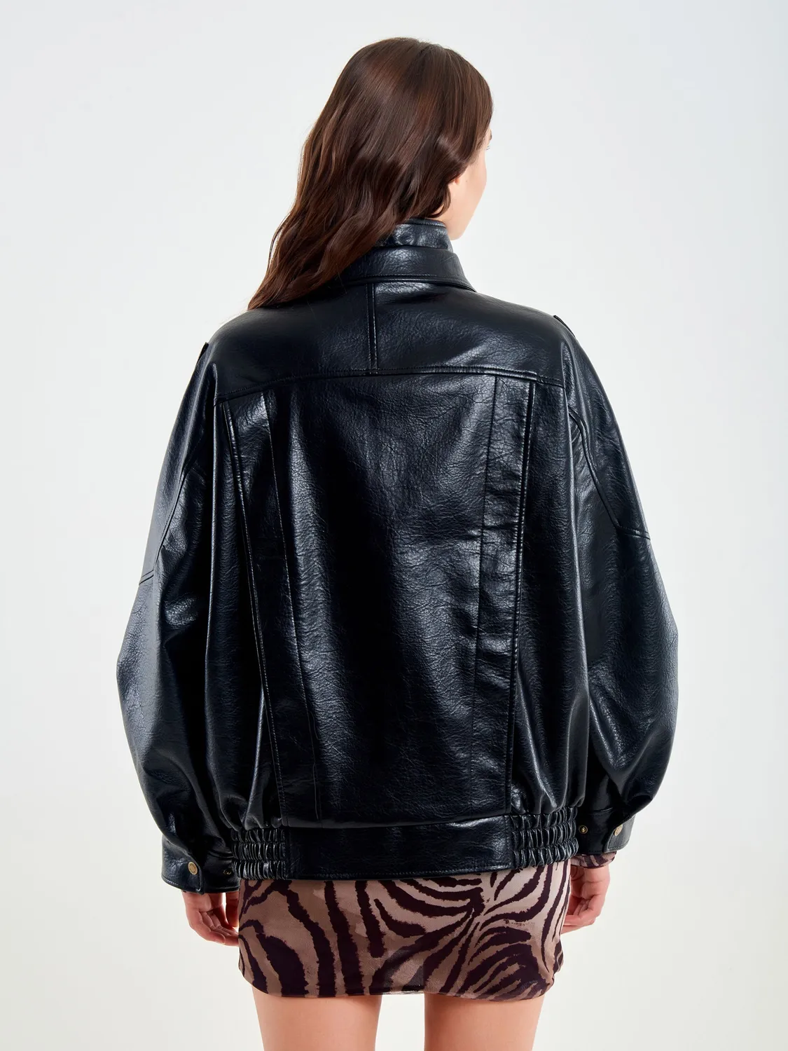 Vicolo Chiodo Ecopelle Giacca Nera Bomber