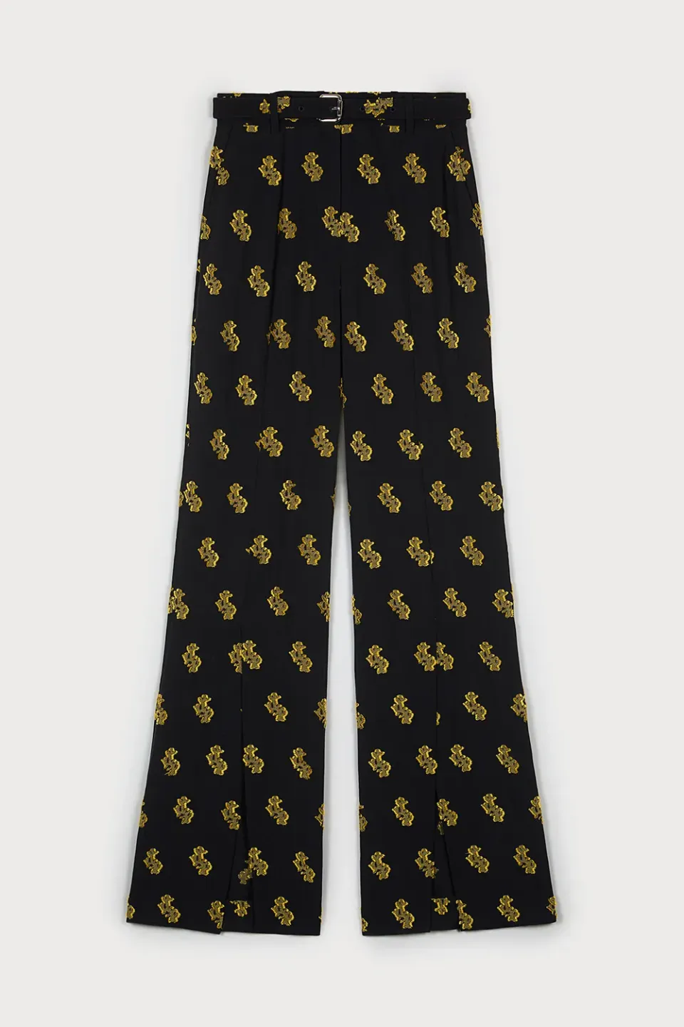 PORTS pantaloni corallo fil coupé neri oro